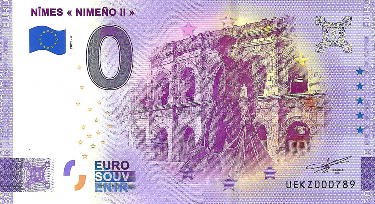 0 Euro biljet Frankrijk 2021 - Nimes Nimeno II