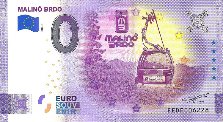 0 Euro biljet Slowakije 2020 - Malino Brdo