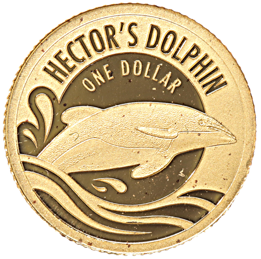 New Zealand 1 Dollar gold 2016 Hector's Dolphin proof