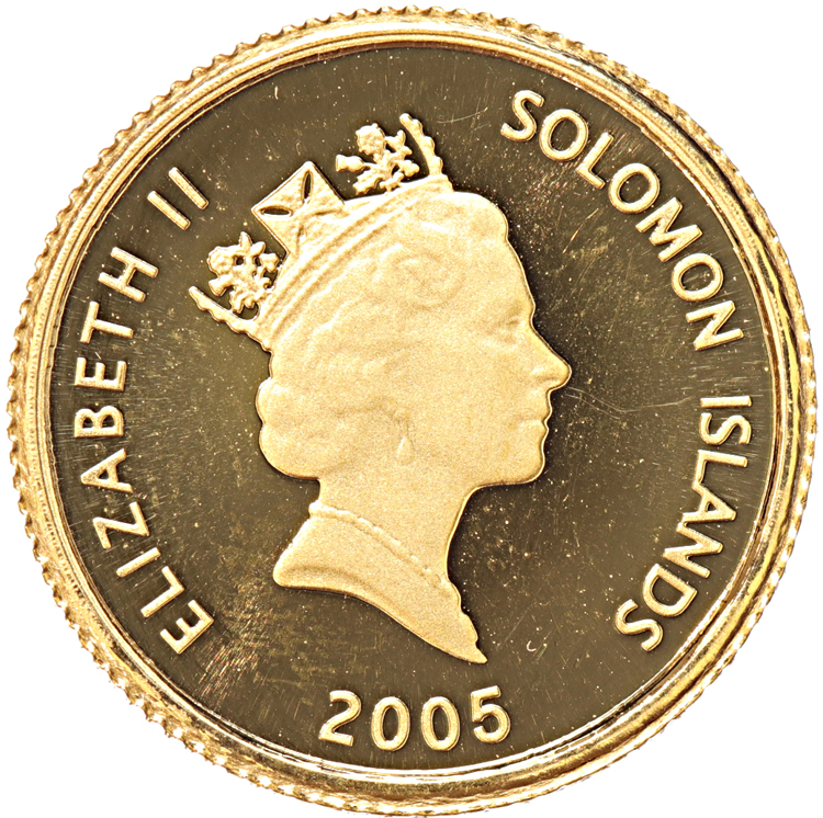 Solomon Islands 10 Dollars gold 2005 Prospecting for gold proof