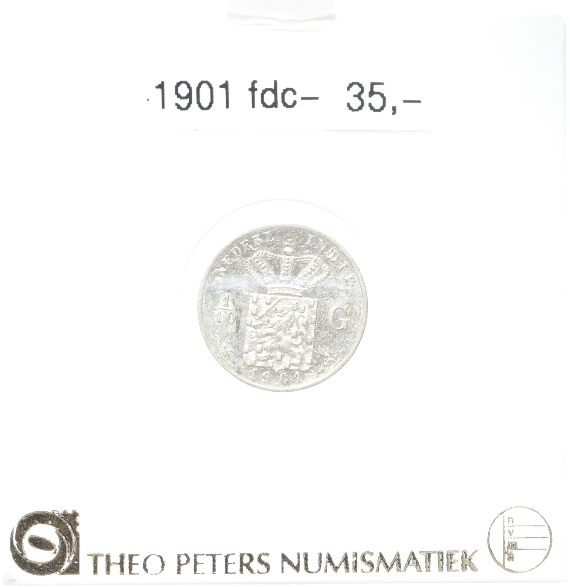 Nederlands Indië 1/10 gulden 1901 fdc-