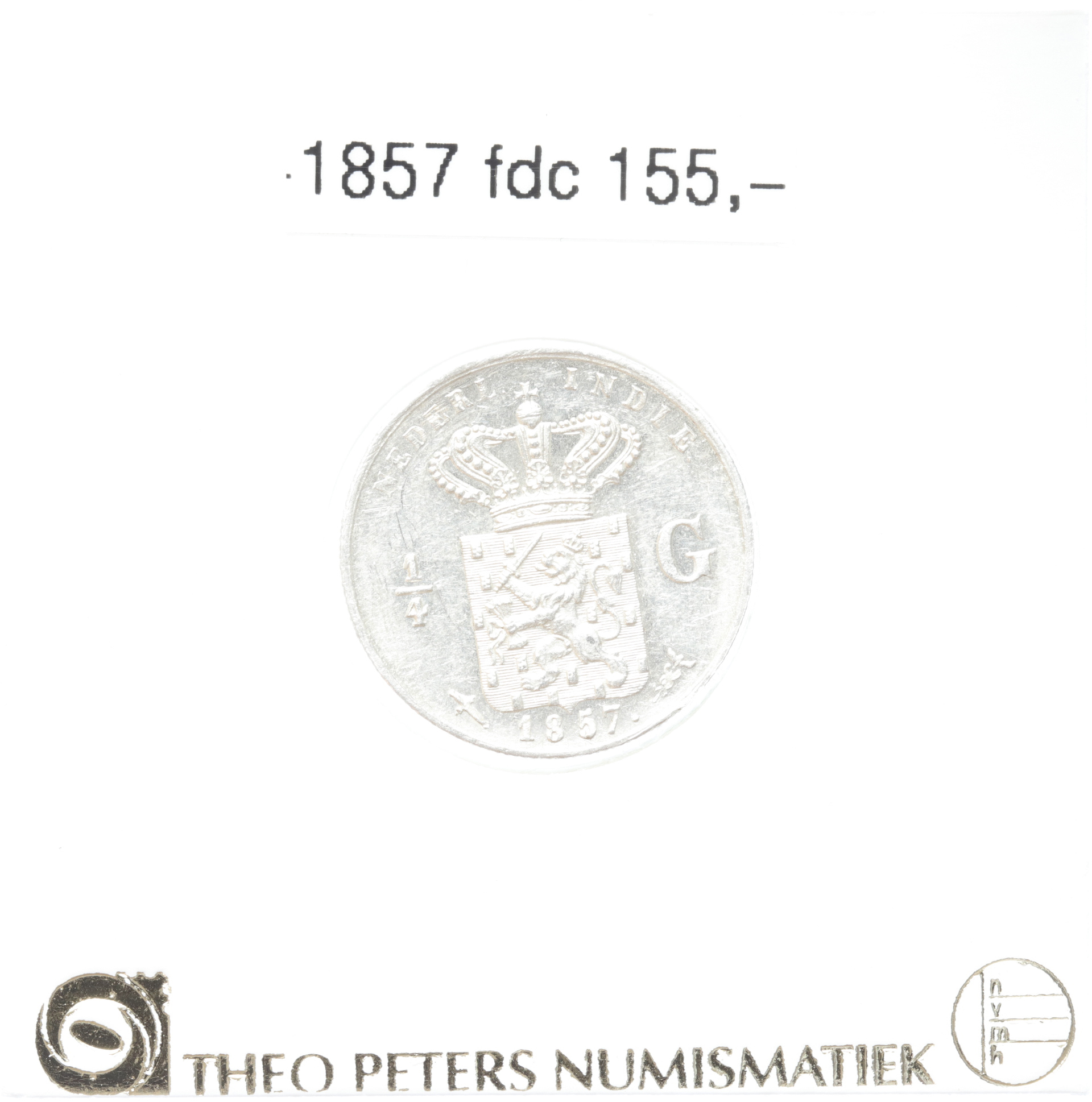 Nederlands Indië 1/4 gulden 1857 fdc