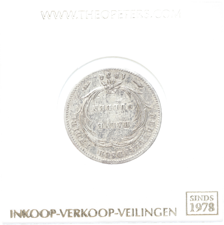 Nederlands Indië 1/2 gulden 1834/27 zf