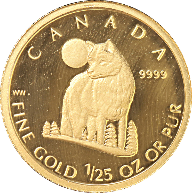Canada 50 Cent gold 2007 Wolf proof
