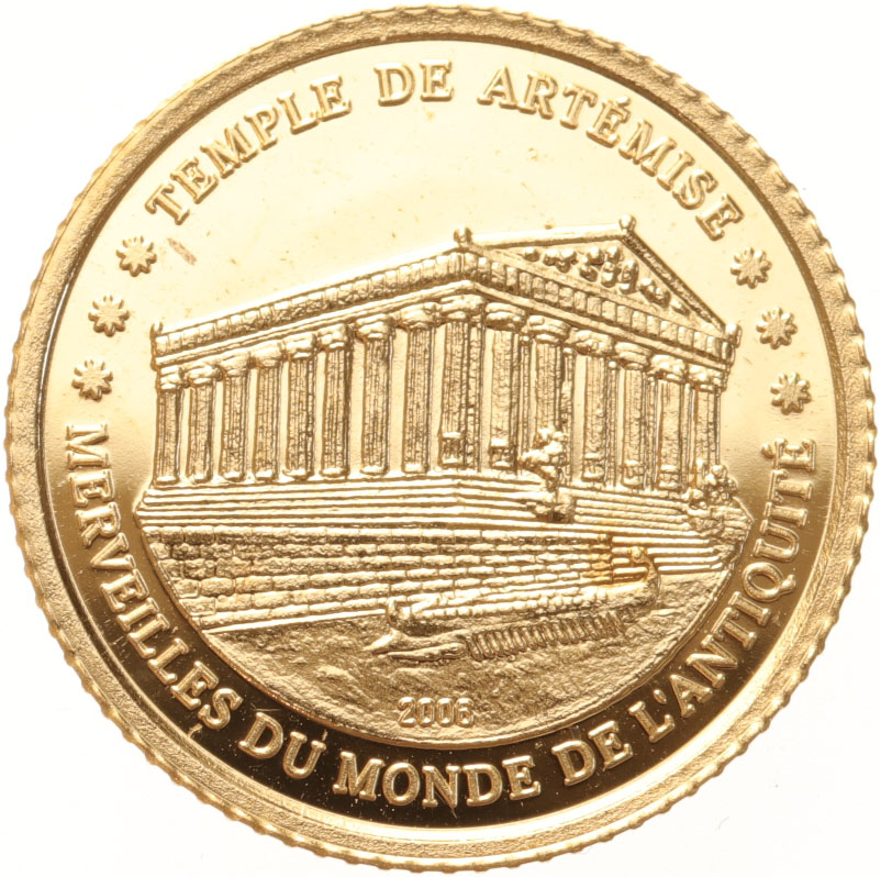 Ivory Coast 1500 Francs gold 2006 Temple de Artemide proof