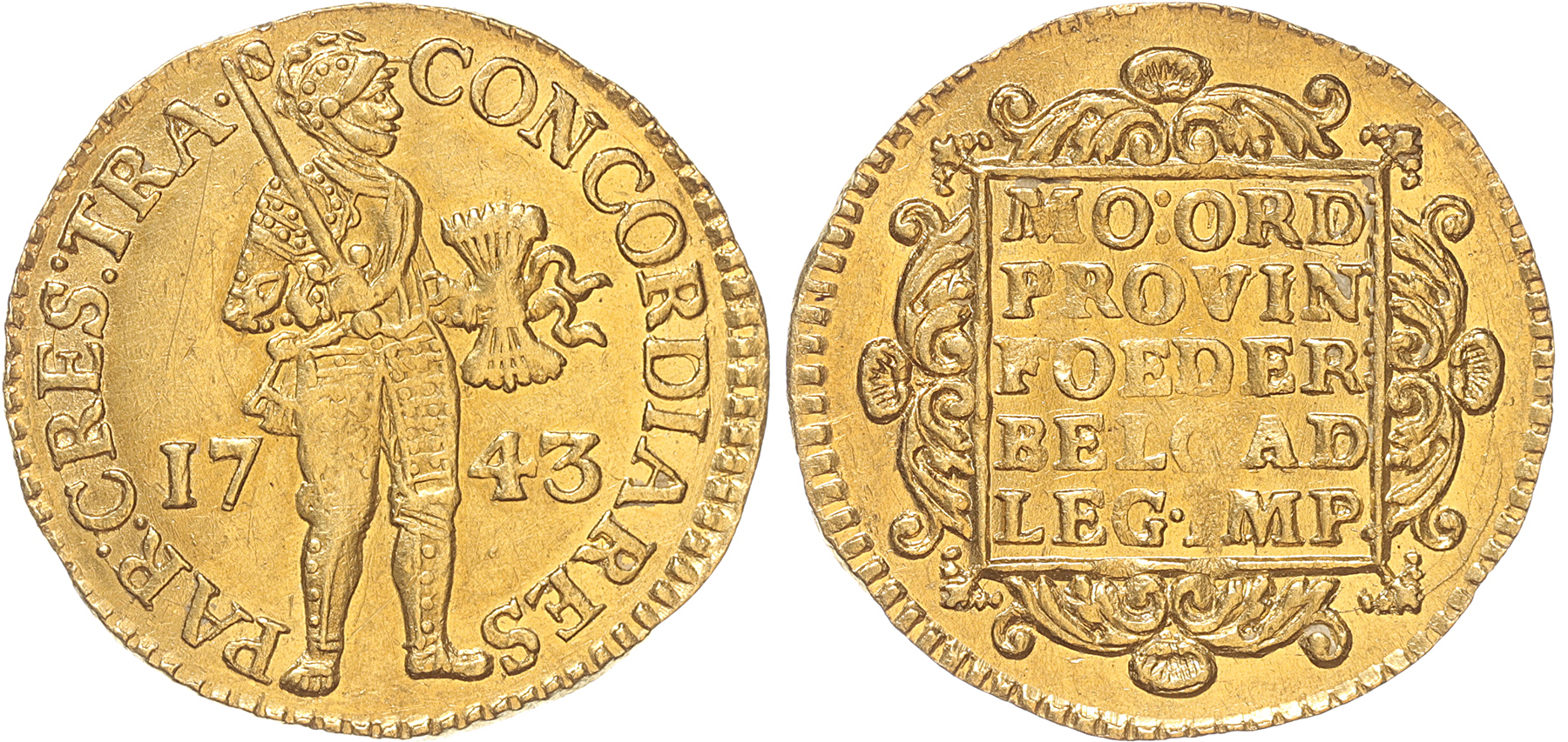 Utrecht Nederlandse dukaat goud 1743