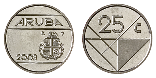 25 Cent Aruba BU/FDC