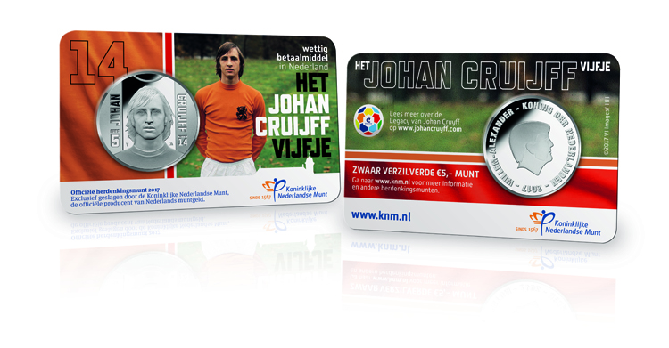Johan Cruijff Vijfje 2017 Coincard UNC