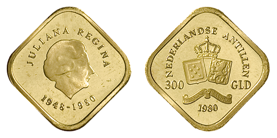 300 Gulden 1980 Juliana Nederlandse Antillen Proof b