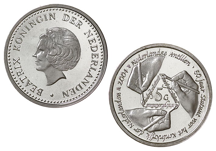 5 Gulden 2004 Koninkrijksstatuut Nederlandse Antillen Proof