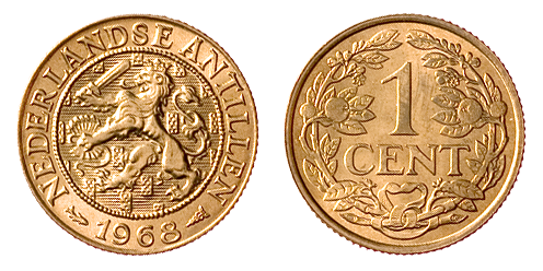1 Cent leeuw brons Nederlandse Antillen FDC