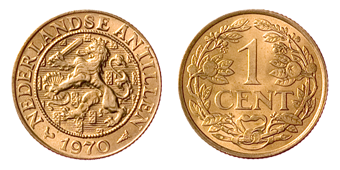 1 Cent leeuw brons Nederlandse Antillen FDC