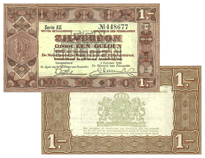 1 gulden 1938 Zilverbon 04-1b