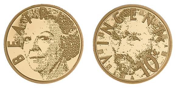 Van Gogh 10 Euro 2003 herdenkingsmunt goud proofl.