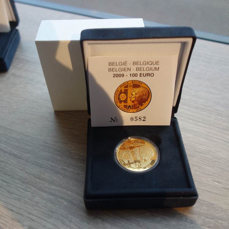 België 100 euro goud 2009 koninklijk huwelijk proof