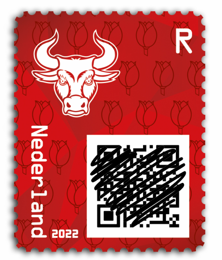 Crypto postzegel Nederland 2022 'Rood