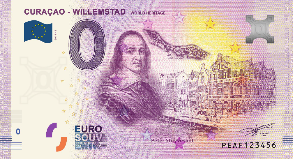 0 Euro biljet Nederland 2019 - Curaçao Willemstad LIMITED EDITION FIP#3