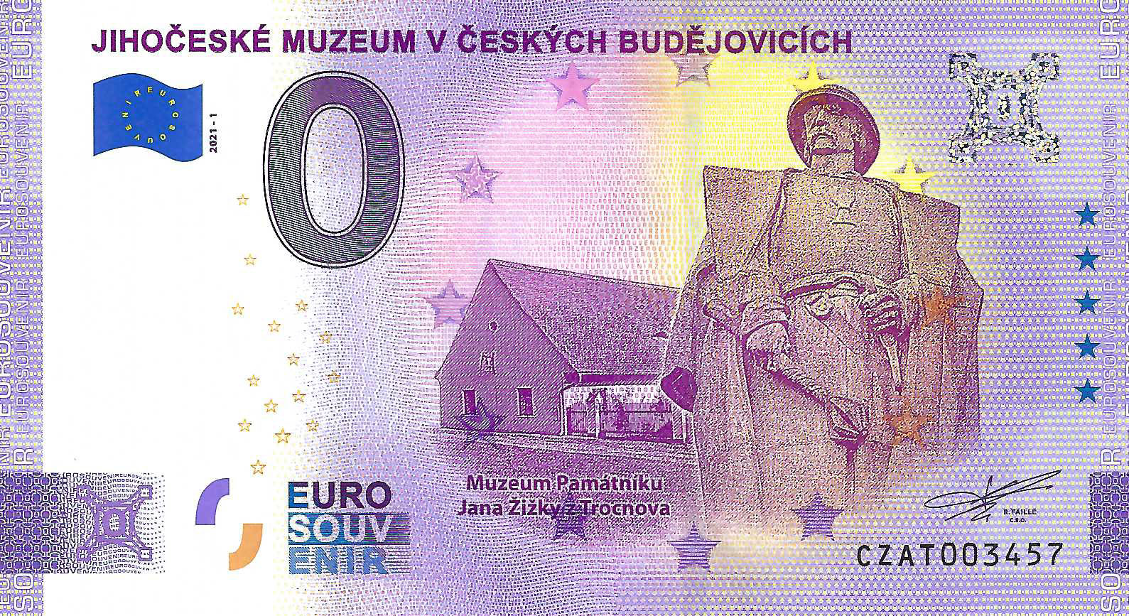 0 Euro biljet Tsjechië 2021 - Jihoceske Muzeum V Ceskych Budejovicich
