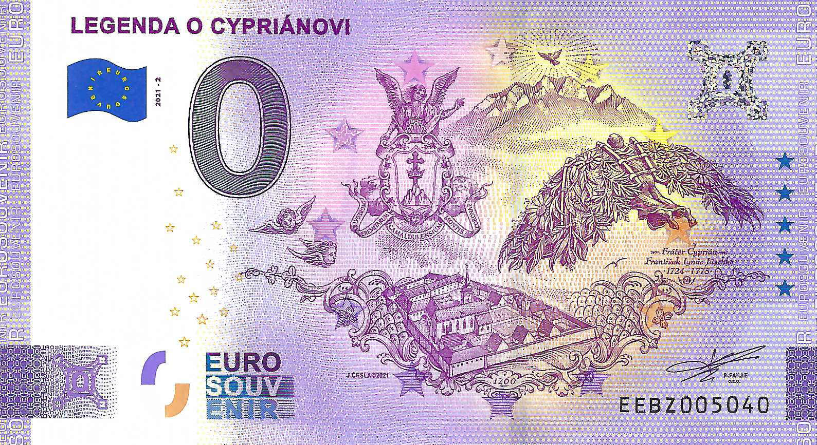 0 Euro biljet Slowakije 2021 - Legenda o Cypriánovi