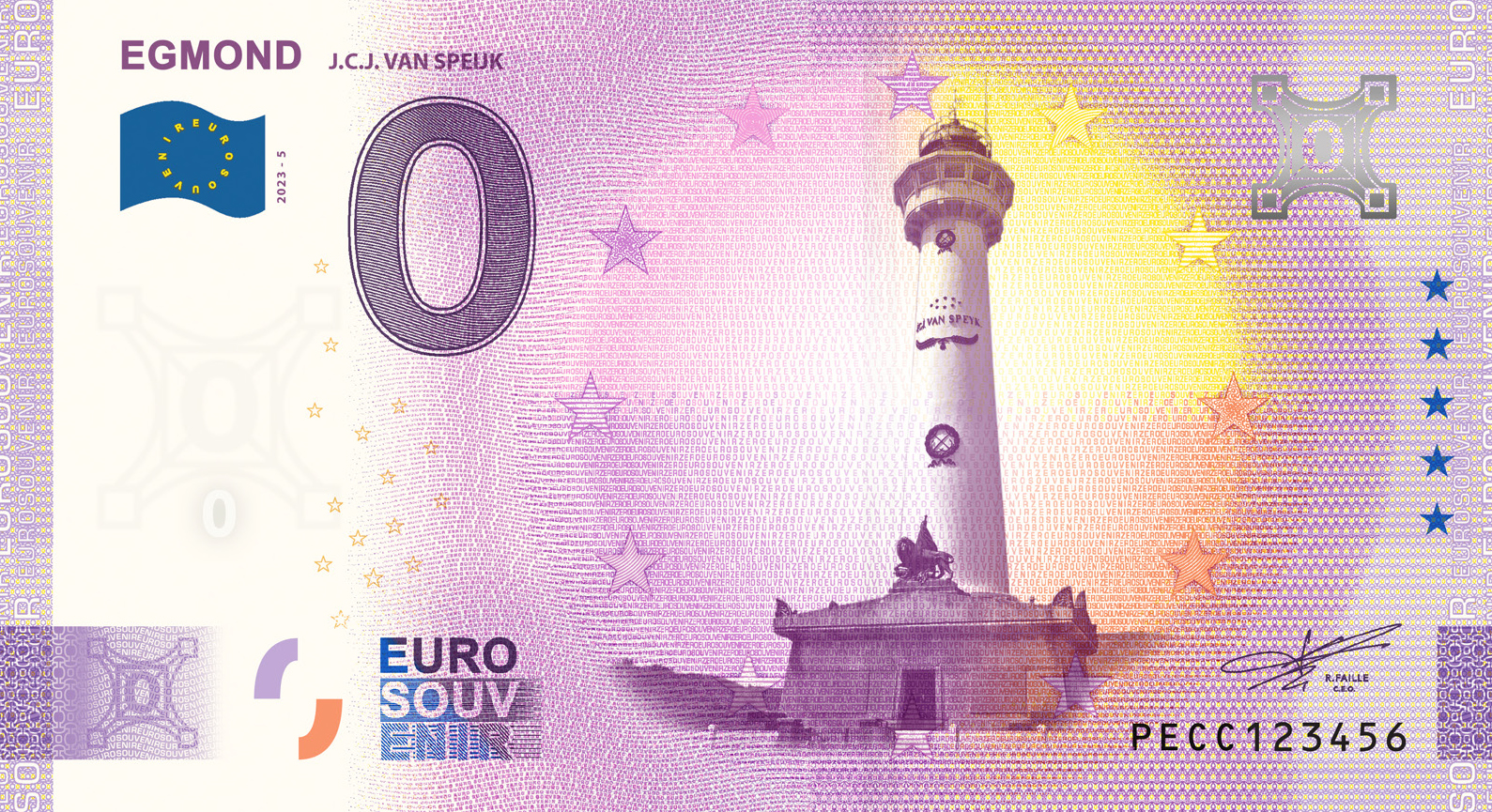 0 Euro biljet Nederland 2023 - Egmond  'J.C.J van Speijk'