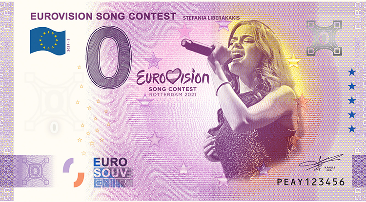 0 Euro biljet Nederland 2021 - Eurovisie Songfestival Stefania Liberakakis