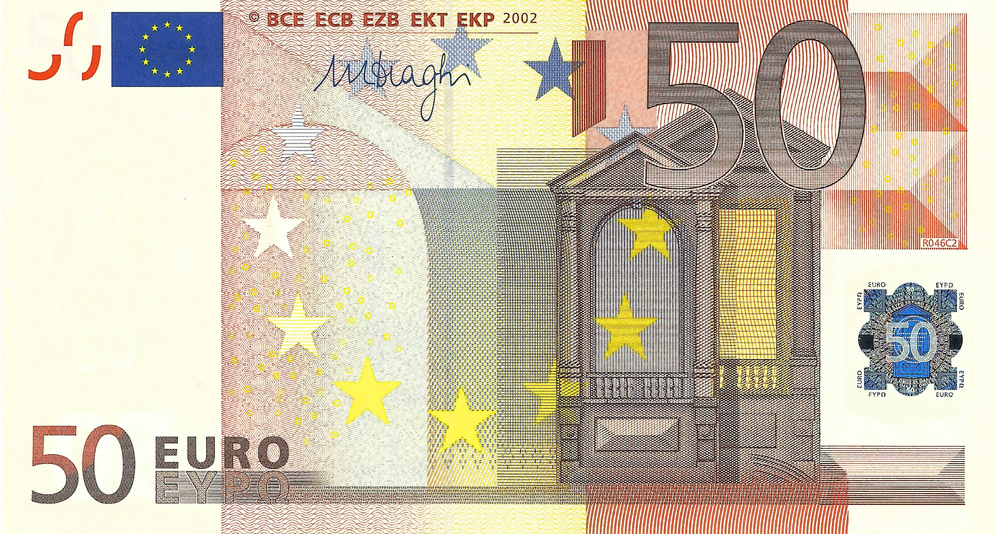 50 Euro biljet 2002 met handtekening M. Draghi