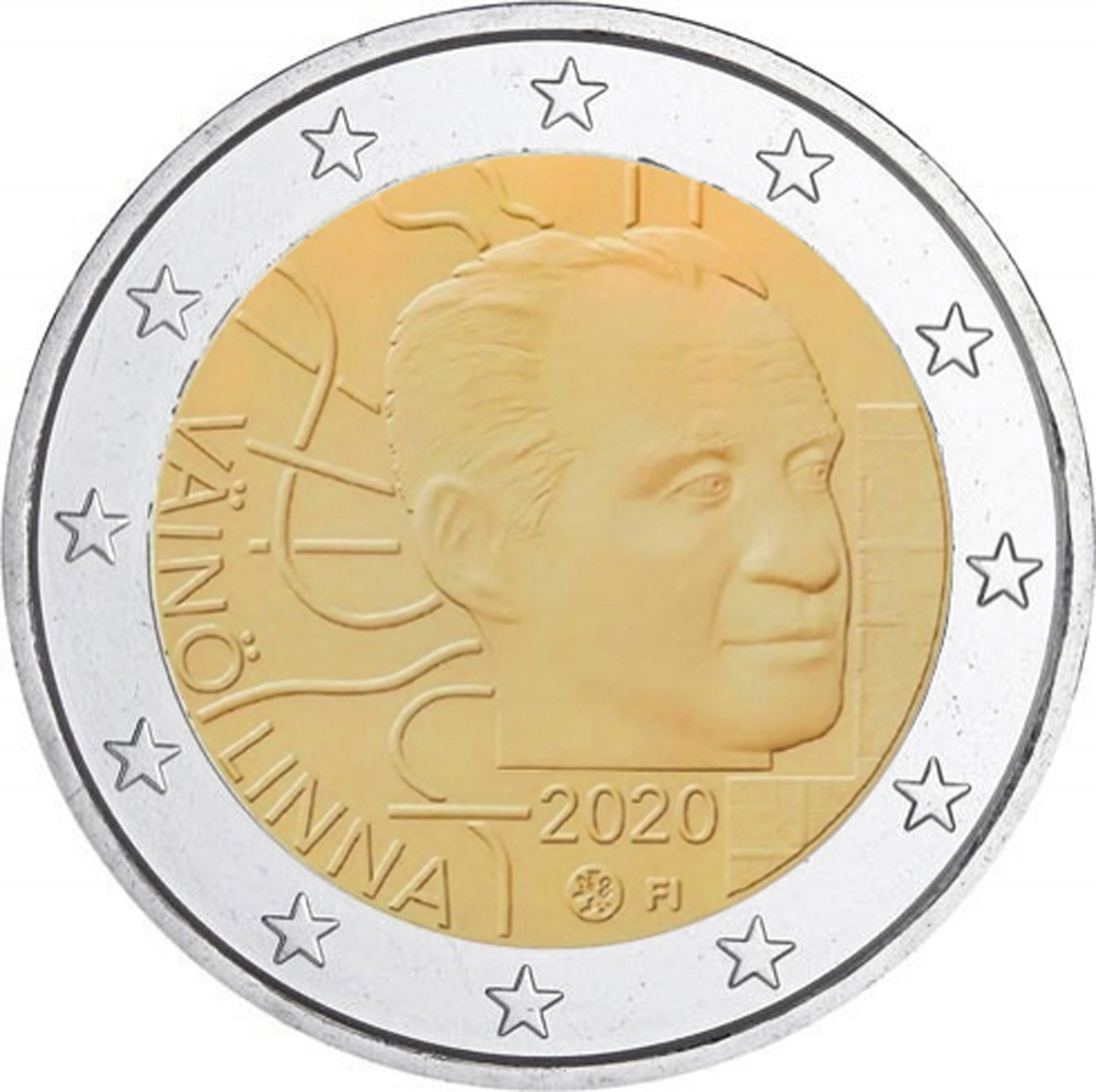 Finland 2 euro 2020 Vaino Linna UNC