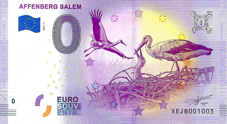 0 Euro biljet Duitsland 2019 - Affenberg Salem VII