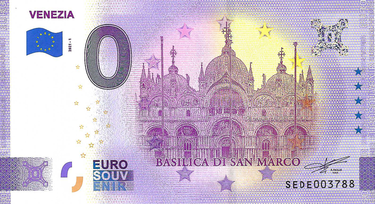 0 Euro biljet Italië 2021 - Venezia