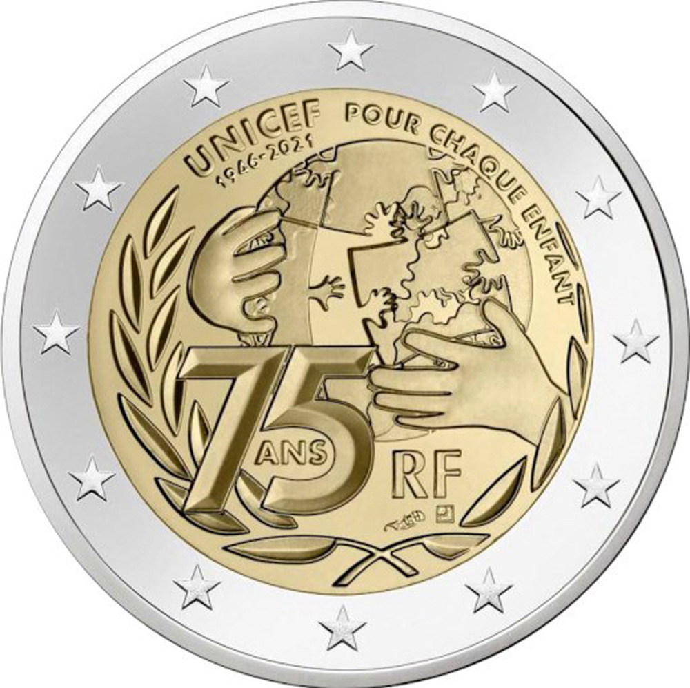 Frankrijk 2 euro 2021 Unicef UNC