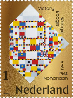 Nederland Gouden postzegel Mondriaan 2022