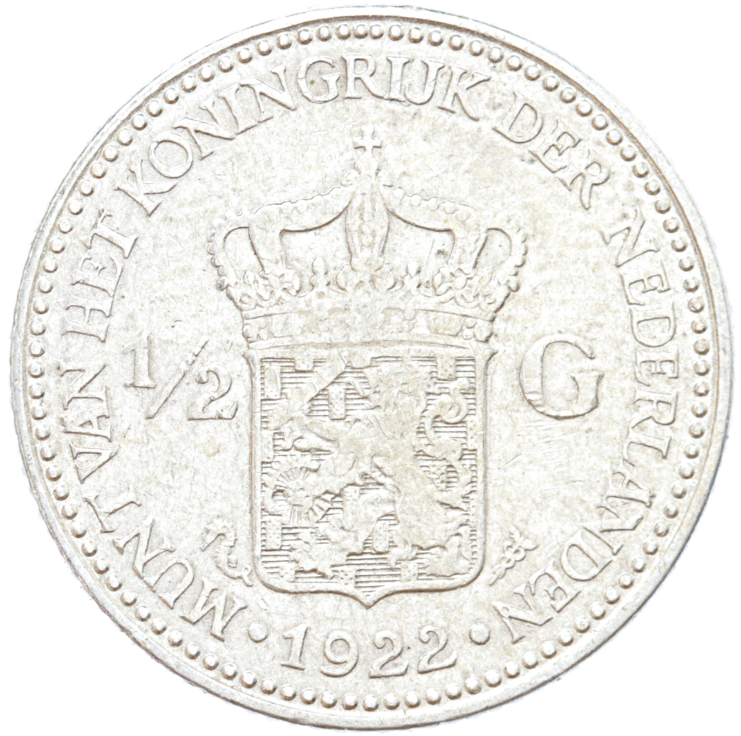 Nederland 1/2 gulden zilver Wilhelmina 500 ex.