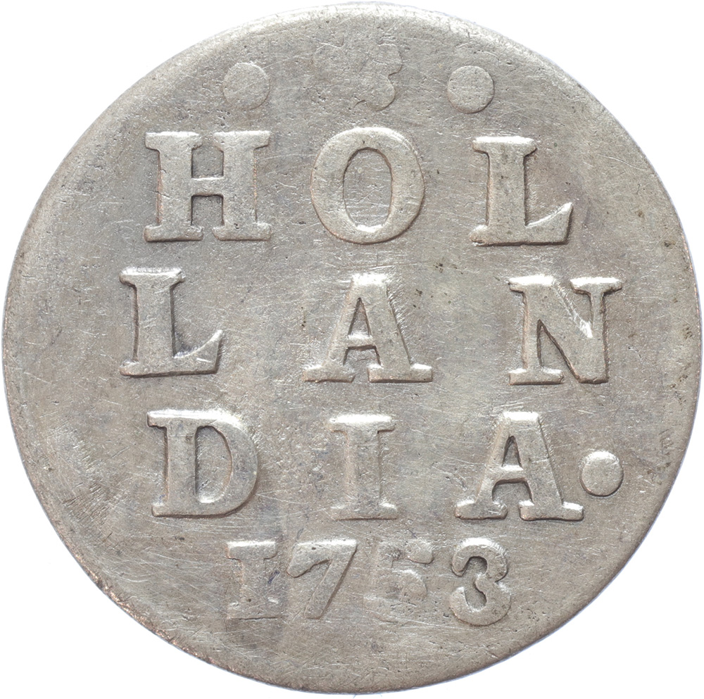 Holland Dubbele wapenstuiver 1753