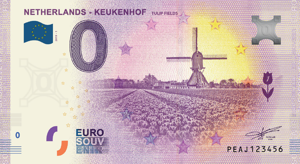 0 Euro biljet Nederland 2019 - Keukenhof Tulip Fields LIMITED EDITION FIP#5