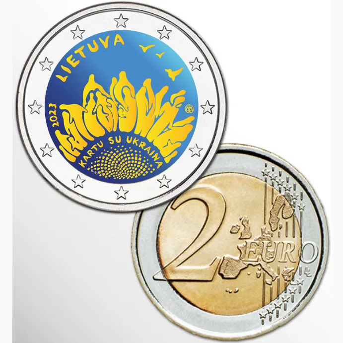 2 Euro munt kleur Lietuvia 2023