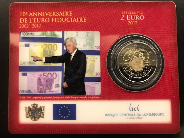 Luxemburg 2 euro 2012 coincard 10 jaar Euro BU