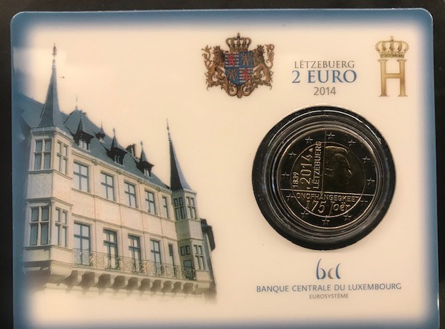 Luxemburg 2 euro 2014 coincard Onafhankelijkheid BU