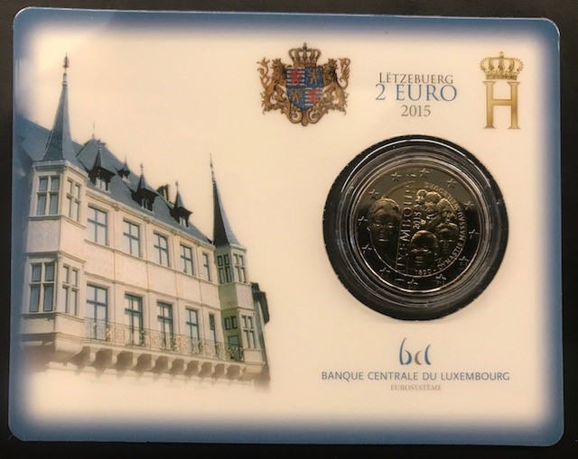 Luxemburg 2 euro 2015 coincard Nassau Dynastie BU