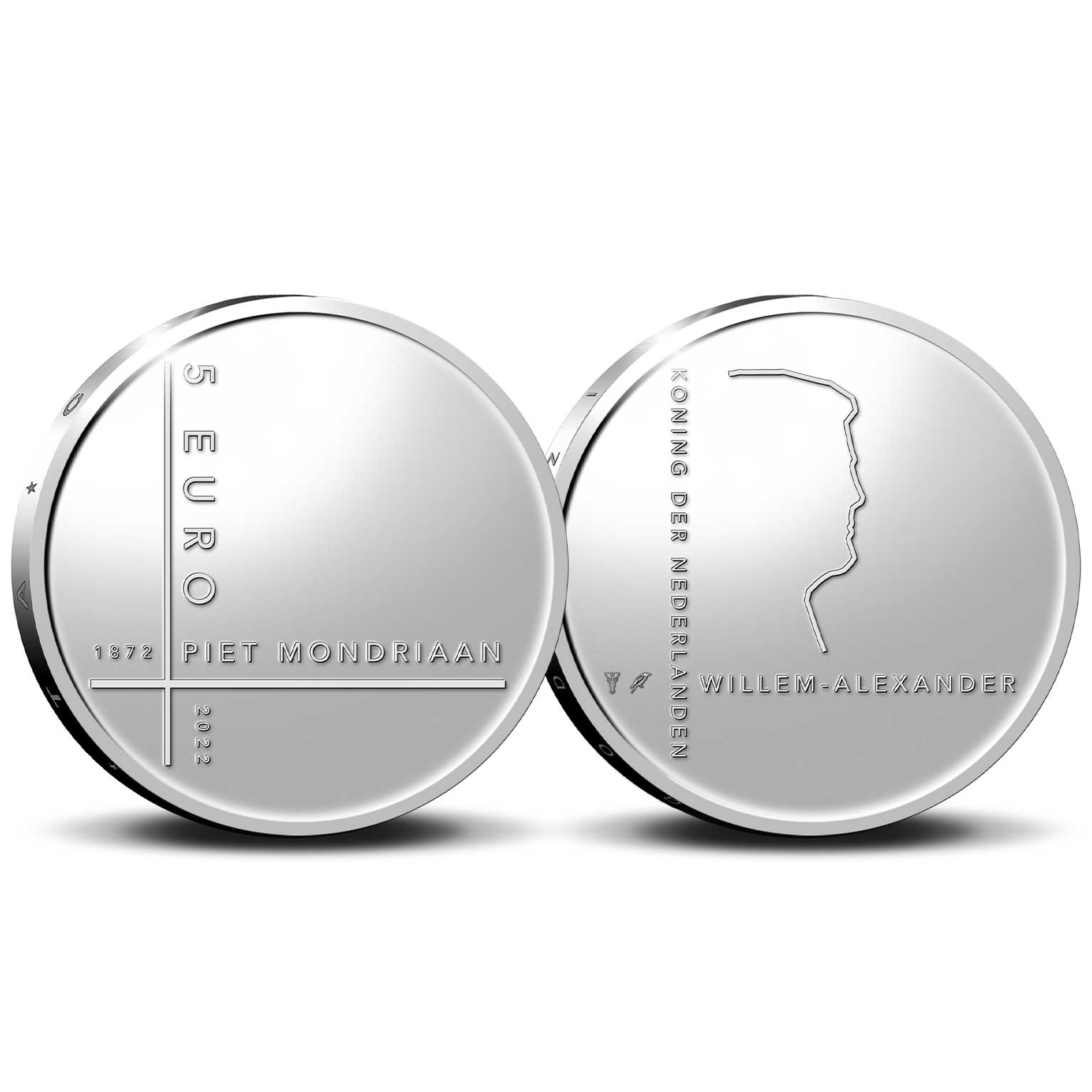 Piet Mondriaan 5 euro zilver 2022 herdenkingsmunt proof