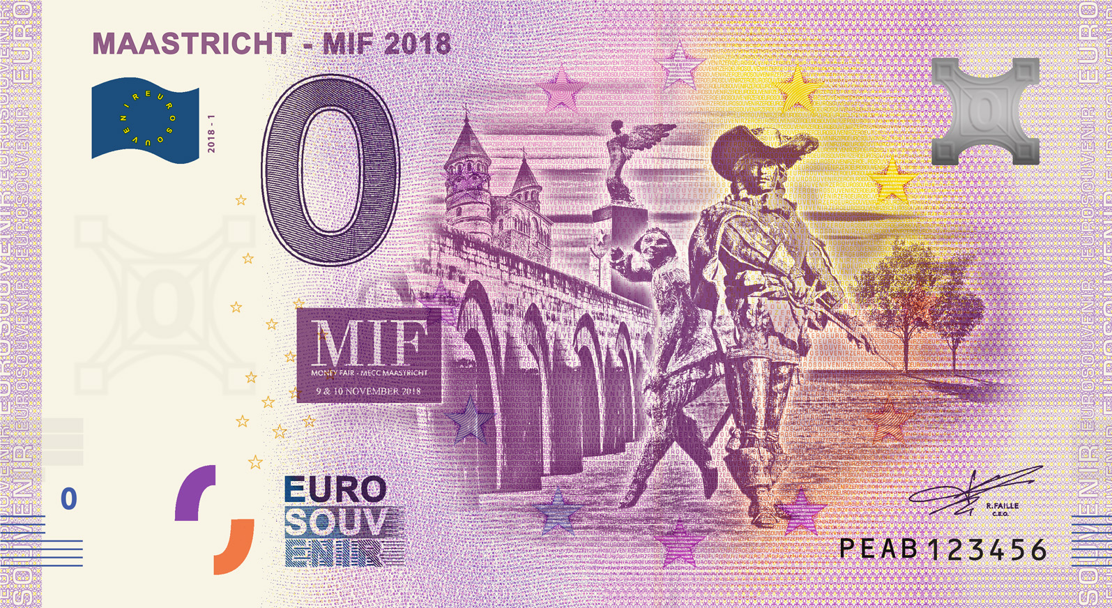 0 Euro biljet Nederland 2018 - Maastricht MIF