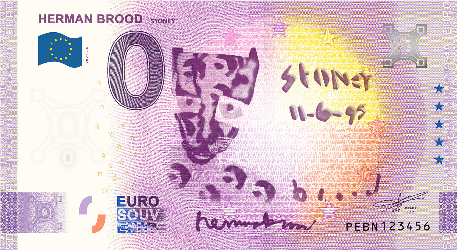 0 Euro biljet Nederland 2023 - Herman Brood Stoney