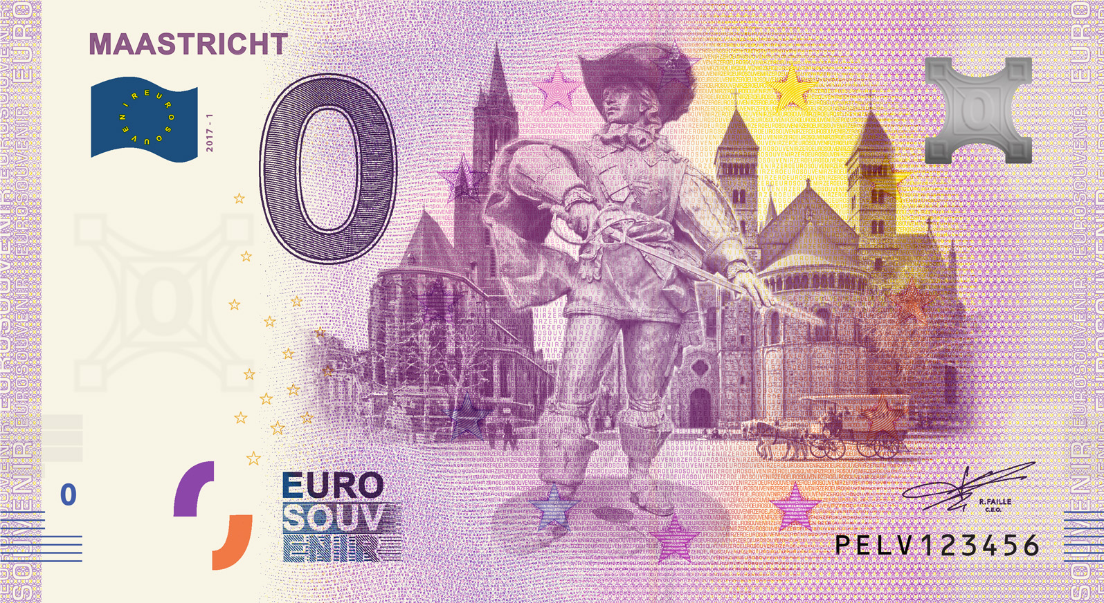 0 Euro biljet Nederland 2017 - Maastricht