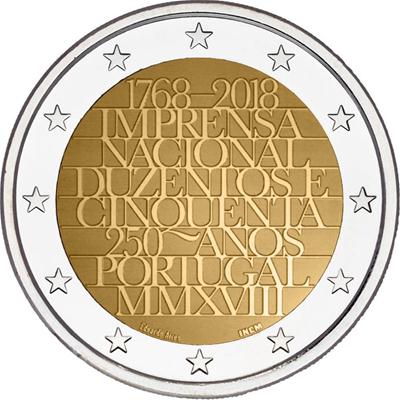 Portugal 2 euro 2018 Nationale drukpers UNC