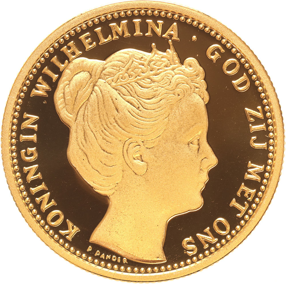 Replica 10 Gulden goud 1898 in Verguld Zilver