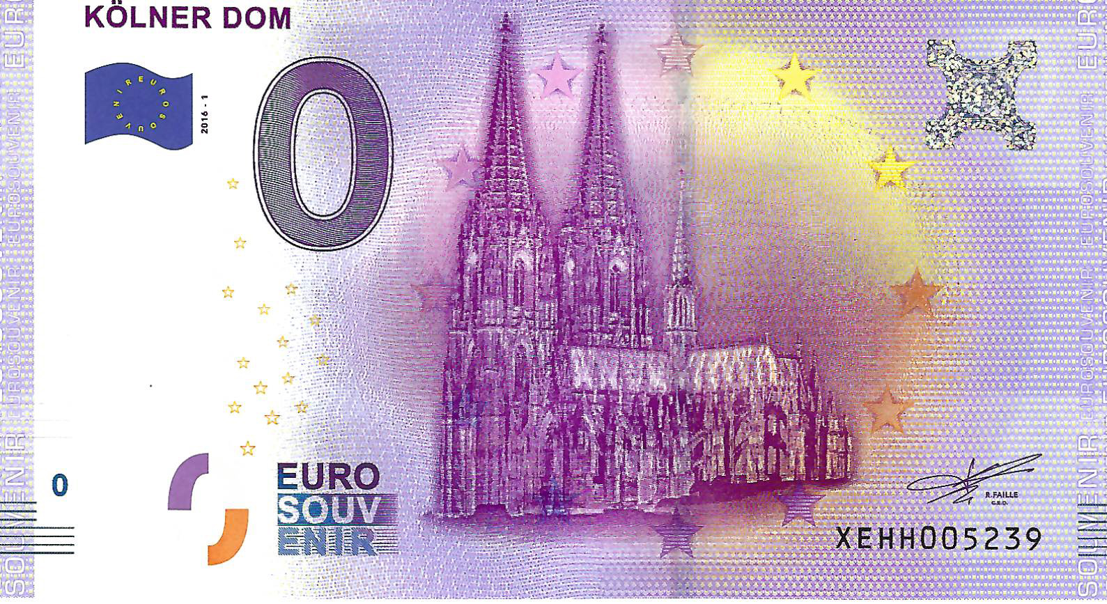 0 Euro biljet Duitsland 2016 - Kölner Dom