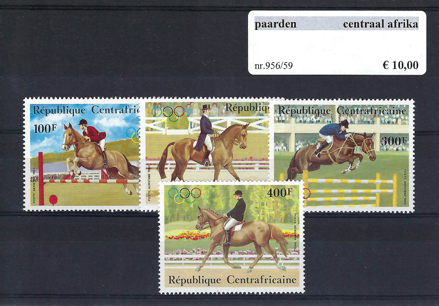 Themazegels Paarden Centraal Afrika nr. 956/959