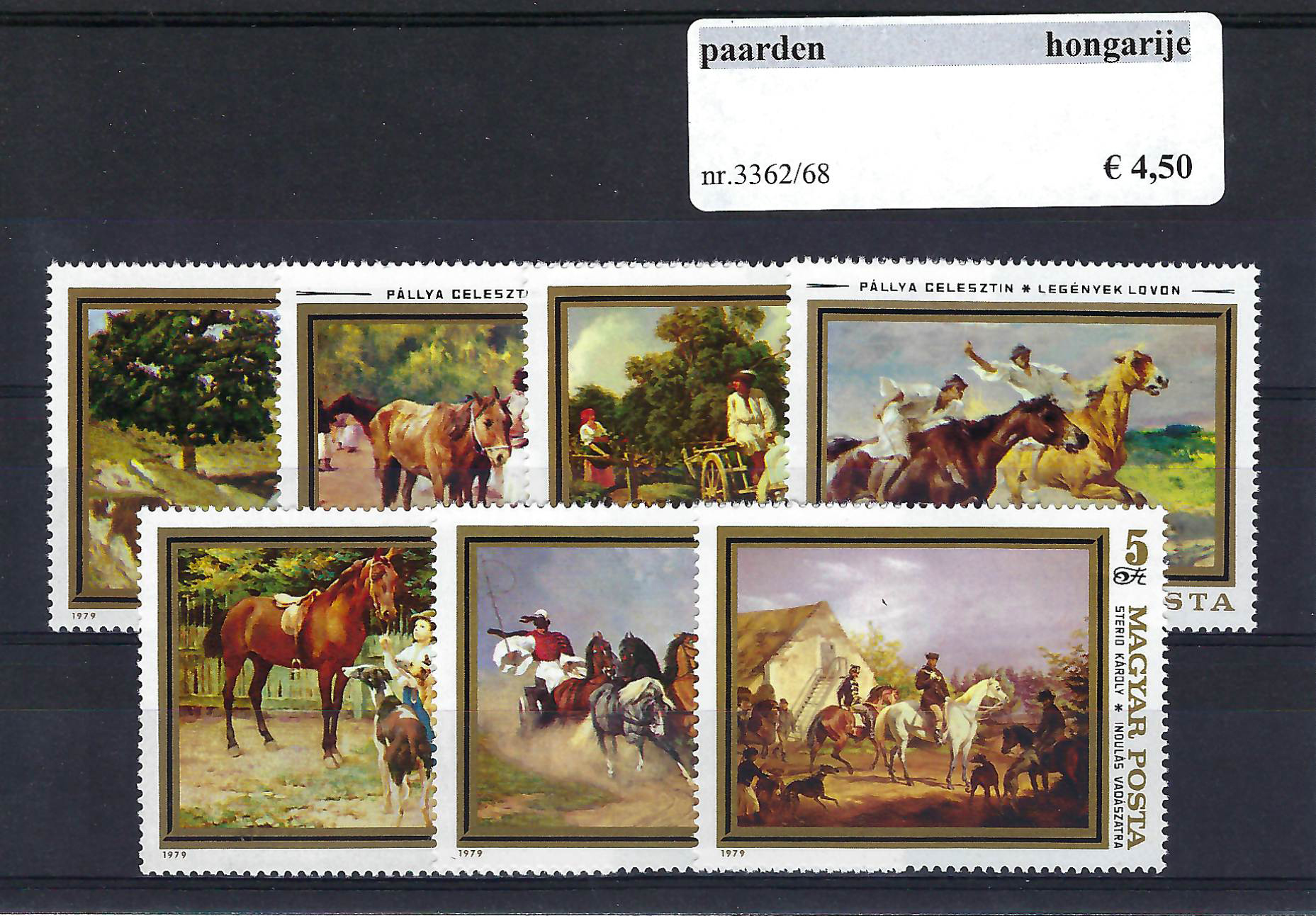 Themazegels Paarden Hongarije nr. 3362/3368