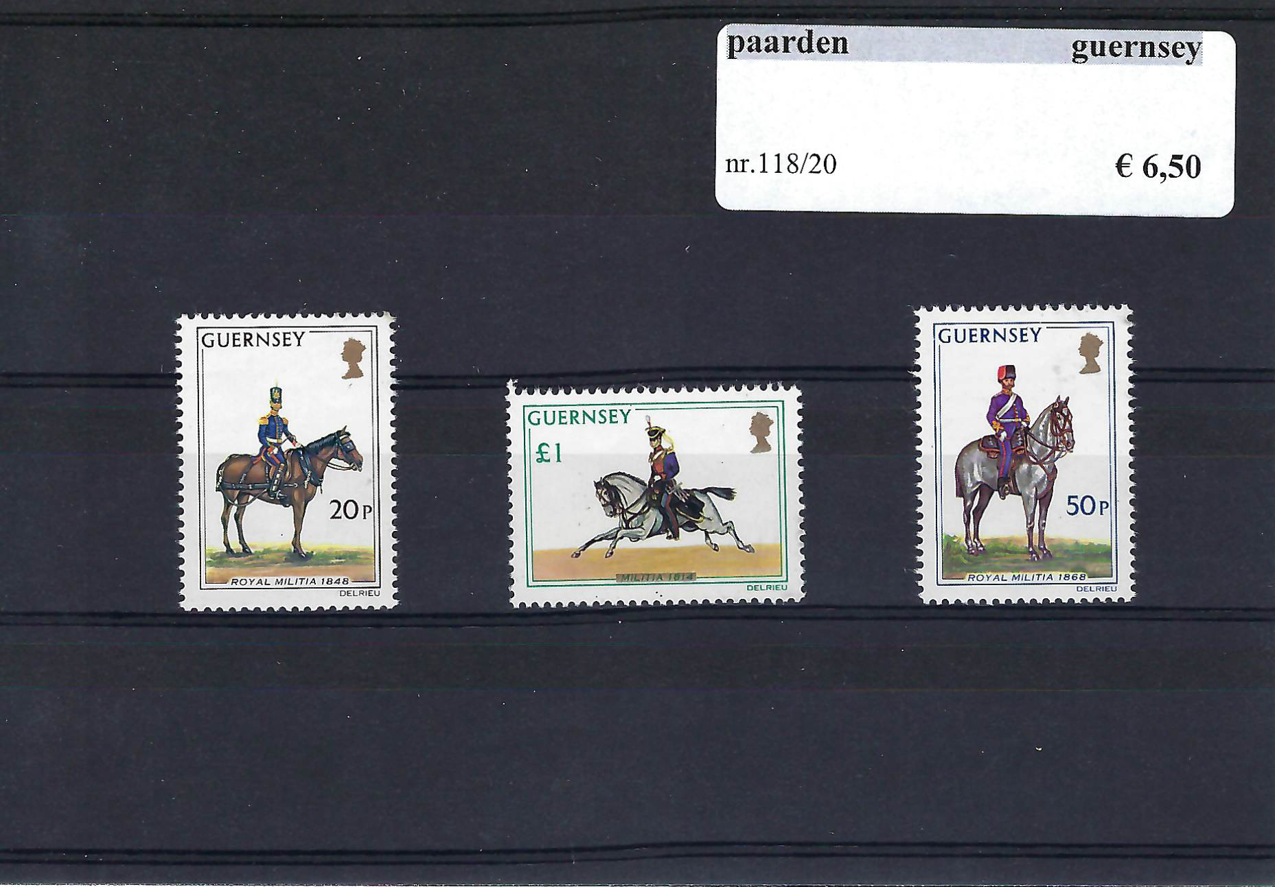 Themazegels Paarden Guernsey nr. 118/120