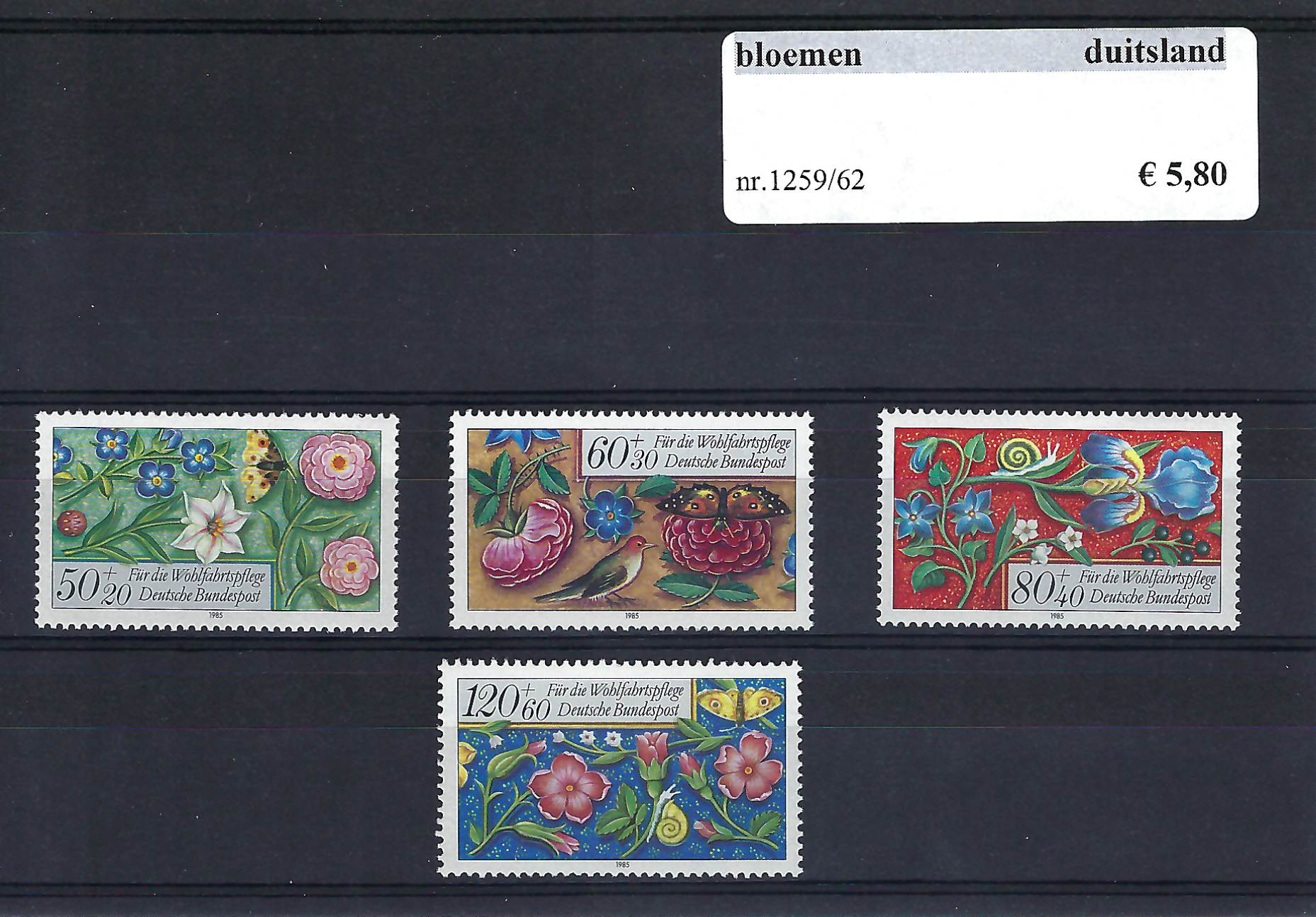 Themazegels Bloemen Duitsland nr. 1259/1262