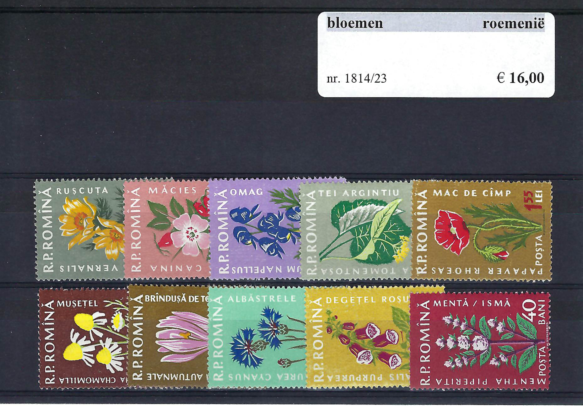Themazegels Bloemen Roemenië nr. 1814/1823